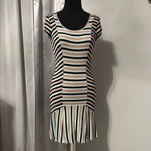 bebe Black and White Striped Mini Dress